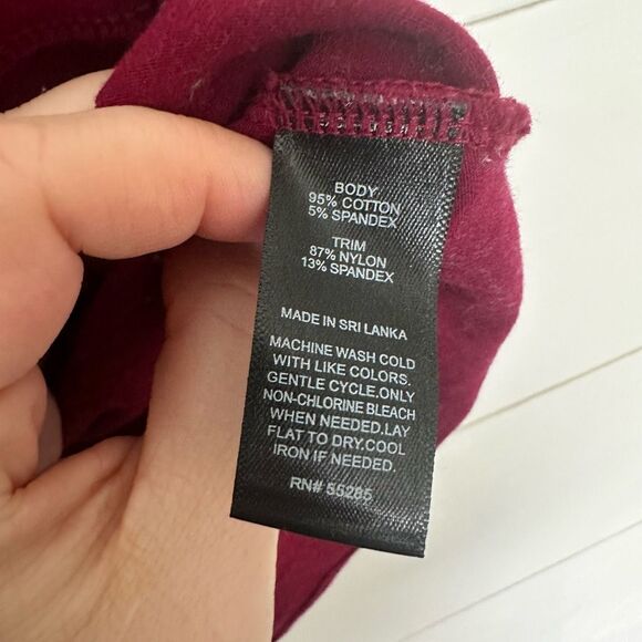 Express Women’s Extra Small Maroon Vneck Racerback Lace Dress - Picture 3 of 5